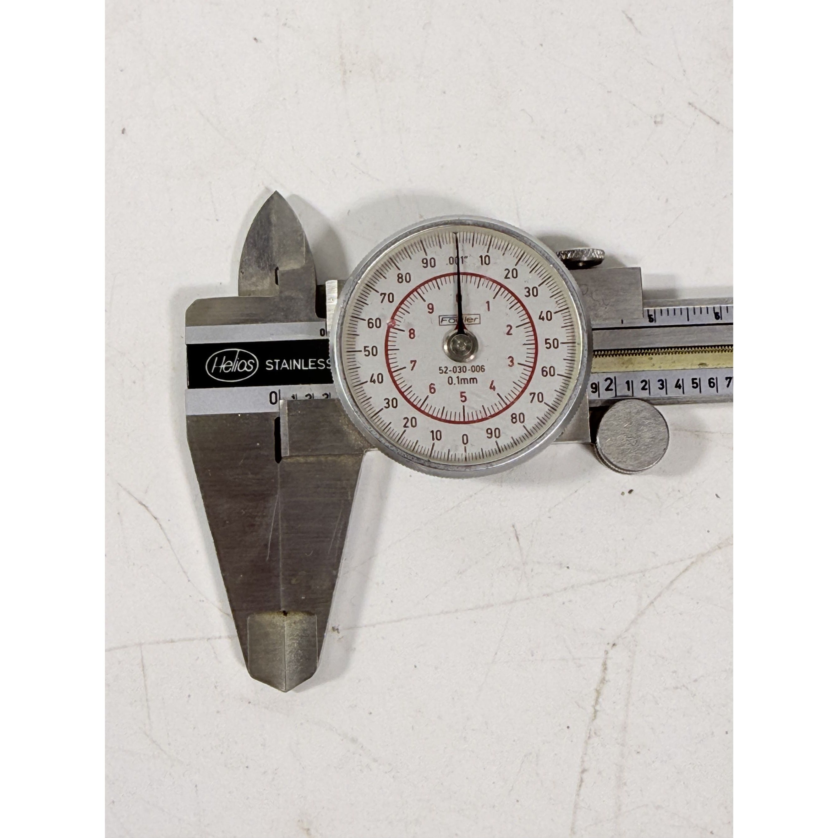 Helios Fowler 52-030-006 .001 Dial Caliper 6.5" Stainless Steel WORKING F153 Germany