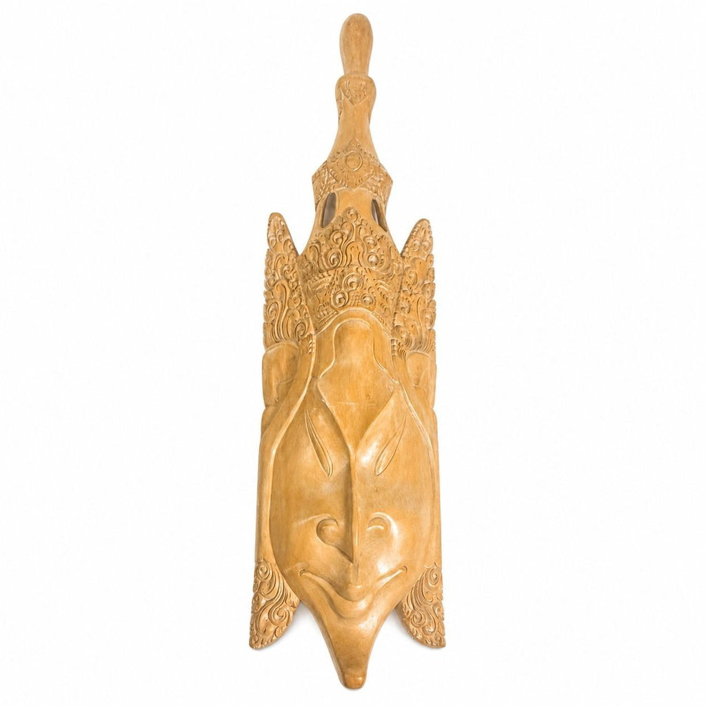 Ethnic Figural Large Bali Mask Teak Wood Sculpture Hand Carved Wooden Wall Art Indonesia Balinese TribalHome Decor Decorative Accents