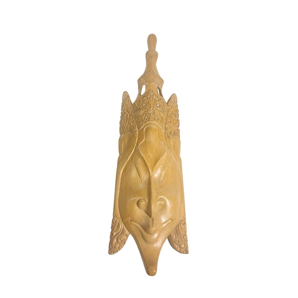 Ethnic Figural Large Bali Mask Teak Wood Sculpture Hand Carved Wooden Wall Art Indonesia Balinese TribalHome Decor Decorative Accents