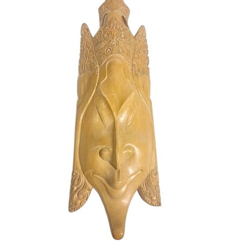 Ethnic Figural Large Bali Mask Teak Wood Sculpture Hand Carved Wooden Wall Art Indonesia Balinese TribalHome Decor Decorative Accents