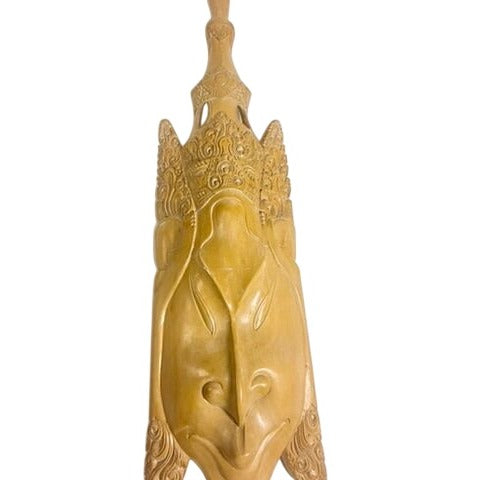 Ethnic Figural Large Bali Mask Teak Wood Sculpture Hand Carved Wooden Wall Art Indonesia Balinese TribalHome Decor Decorative Accents