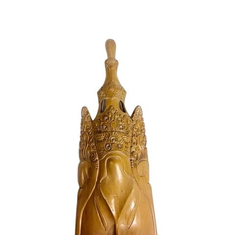 Ethnic Figural Large Bali Mask Teak Wood Sculpture Hand Carved Wooden Wall Art Indonesia Balinese TribalHome Decor Decorative Accents