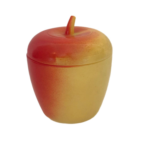 Apple Jam Jelly Jar with Lid Sugar Bowl Hazel Atlas Milk Glass Red Yellow Lidded Reto Kitchenware Cottage core Granny core Kitchen storage