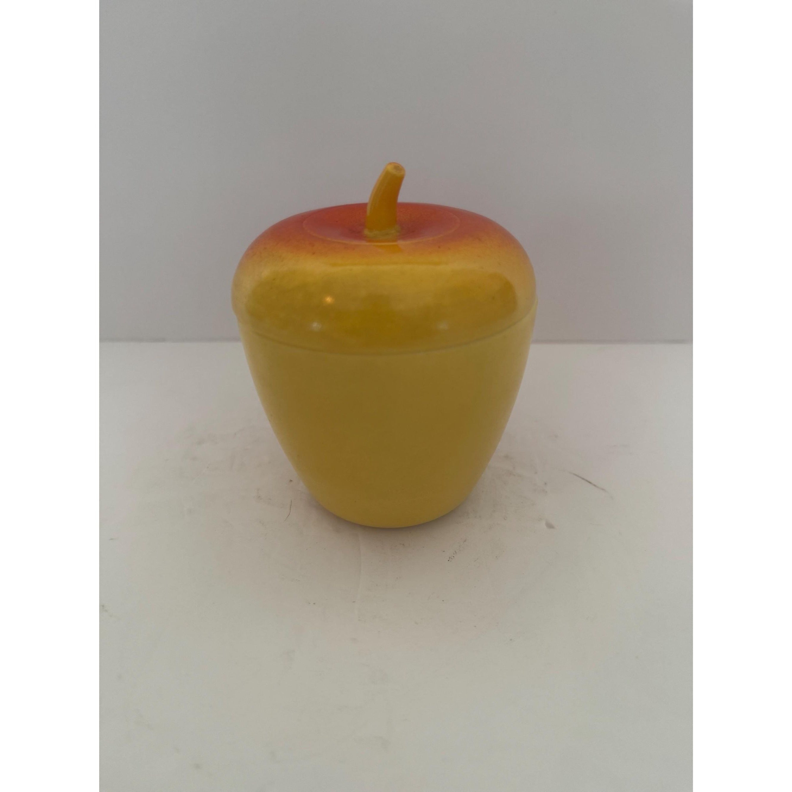 Apple Jam Jelly Jar with Lid Sugar Bowl Hazel Atlas Milk Glass Red Yellow Lidded Reto Kitchenware Cottage core Granny core Kitchen storage
