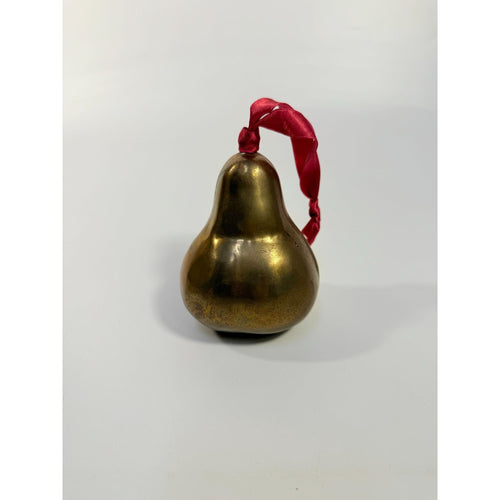Brass Pear shaped Ornament Life sized Christmas Tree Home Decor Decorative Accents Holiday Patina Unique Decor