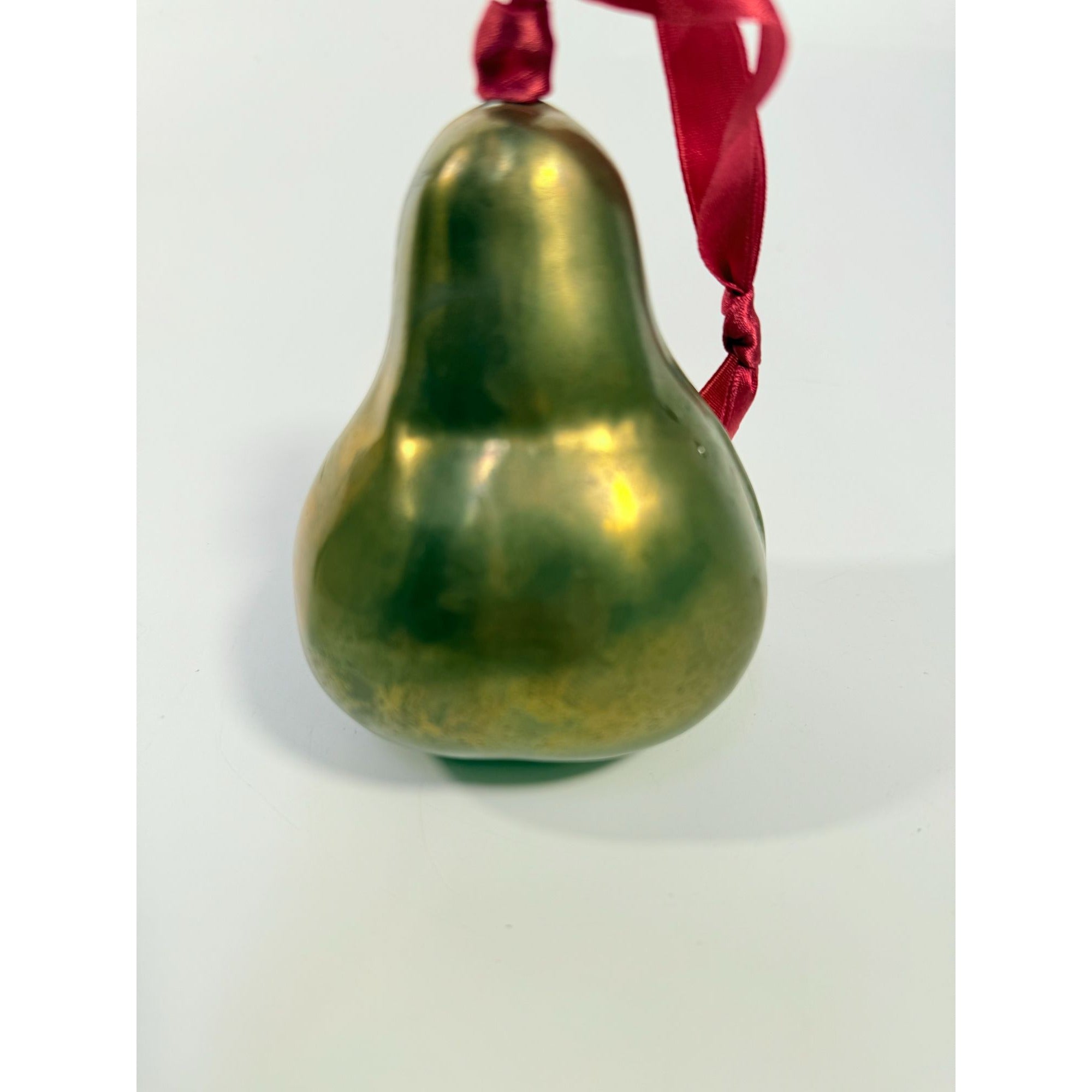 Brass Pear shaped Ornament Life sized Christmas Tree Home Decor Decorative Accents Holiday Patina Unique Decor