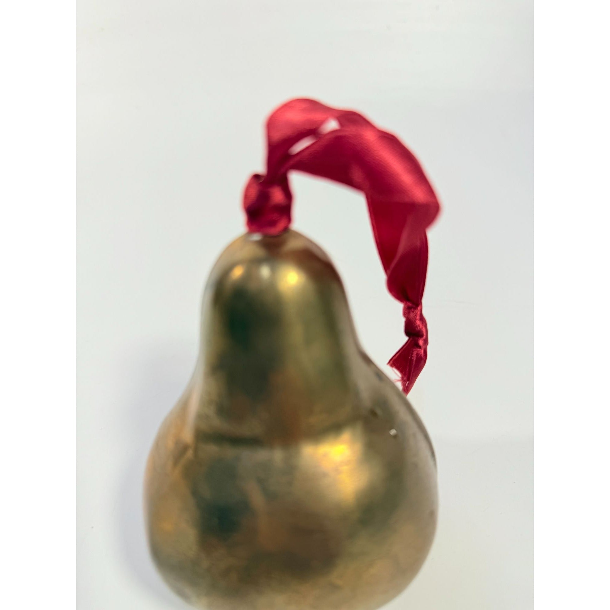 Brass Pear shaped Ornament Life sized Christmas Tree Home Decor Decorative Accents Holiday Patina Unique Decor