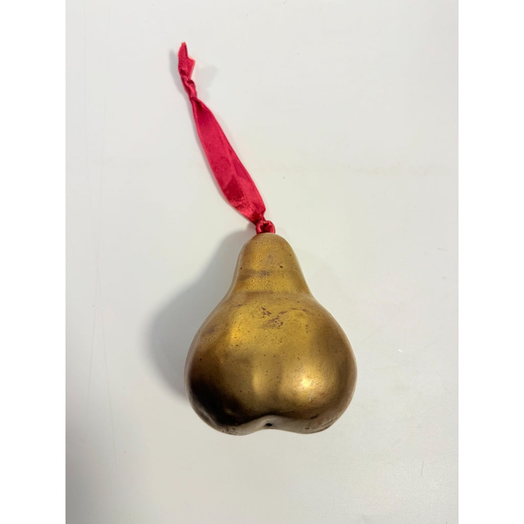 Brass Pear shaped Ornament Life sized Christmas Tree Home Decor Decorative Accents Holiday Patina Unique Decor