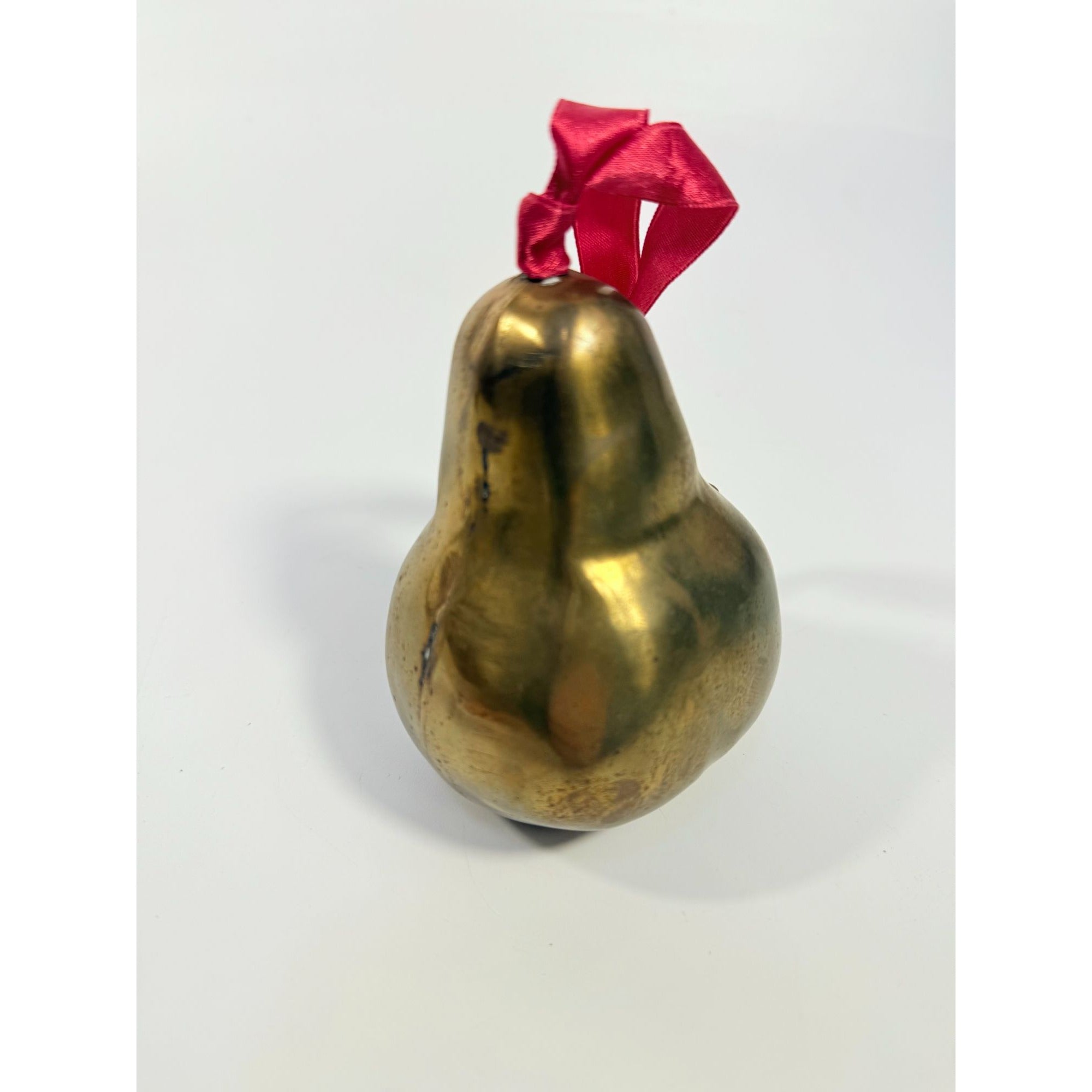 Brass Pear shaped Ornament Life sized Christmas Tree Home Decor Decorative Accents Holiday Patina Unique Decor