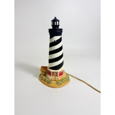 Night Light Cape Hattaras Lighthouse Geo Lefton Porcelain Ceramic Vintage North Carolina Coast Collectible Historic America Home Decor
