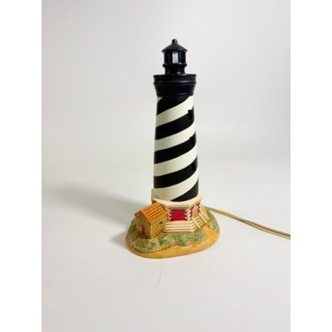 Night Light Cape Hattaras Lighthouse Geo Lefton Porcelain Ceramic Vintage North Carolina Coast Collectible Historic America Home Decor