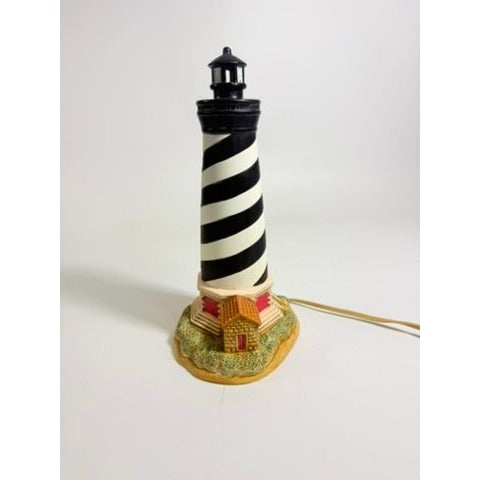 Night Light Cape Hattaras Lighthouse Geo Lefton Porcelain Ceramic Vintage North Carolina Coast Collectible Historic America Home Decor
