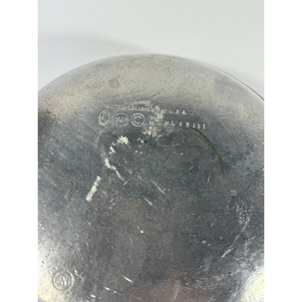 Pewter Serving Bowl Covered Vegetable Wilton Armetele Plough Tavern Large Round 1973 Vintage Columbia PA Replacement Dishes Colonial