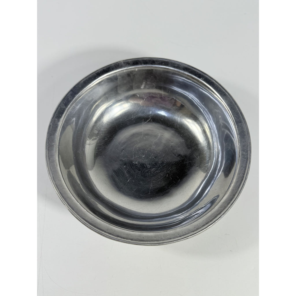 Pewter Serving Bowl Covered Vegetable Wilton Armetele Plough Tavern Large Round 1973 Vintage Columbia PA Replacement Dishes Colonial