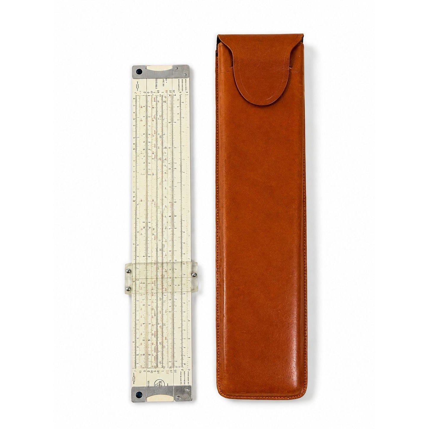 Slide Rule Vector Type 1959 Pickett Model N4- T Log Dual Base (Moog Synthesizer) Leather Case