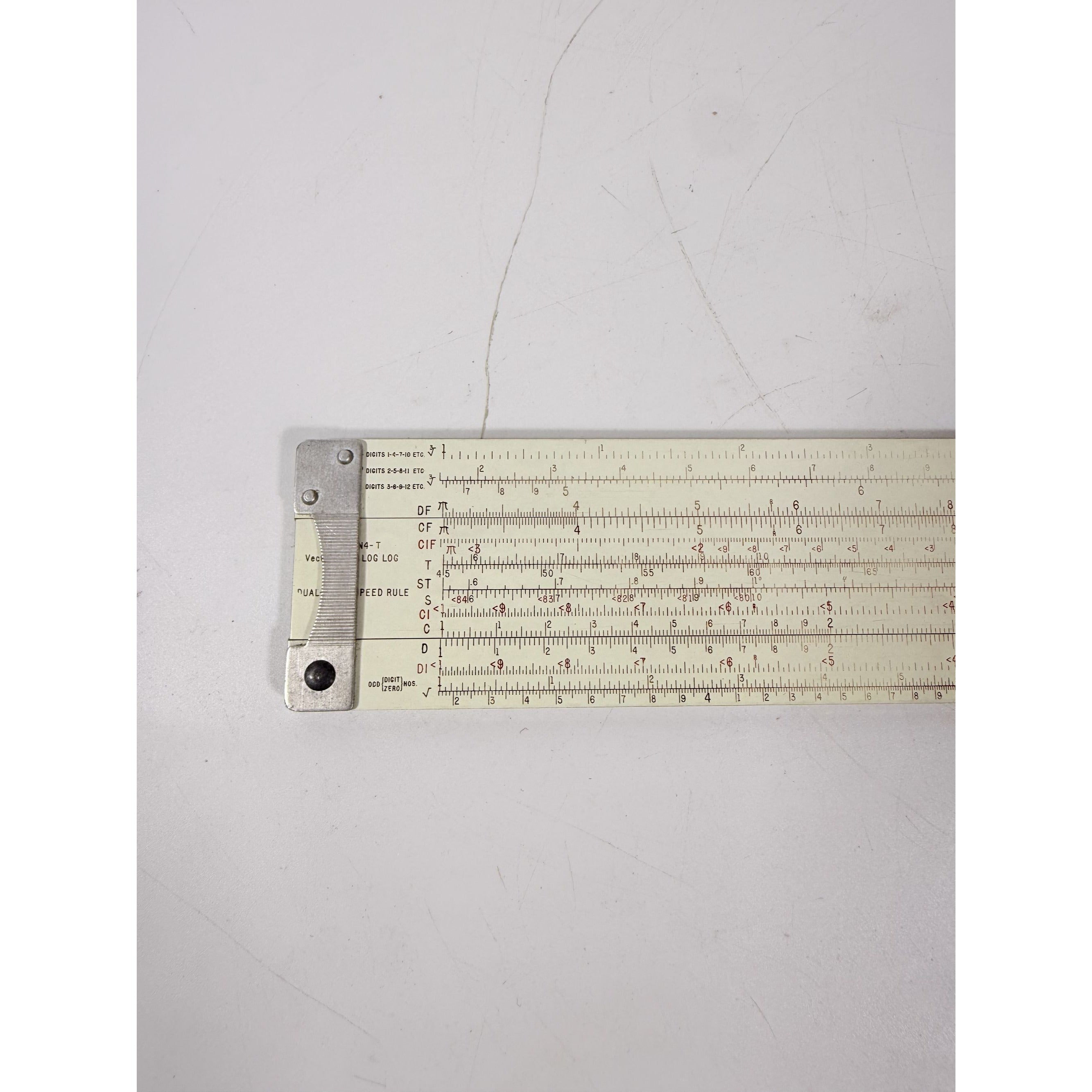 Slide Rule Vector Type 1959 Pickett Model N4- T Log Dual Base (Moog Synthesizer) Leather Case