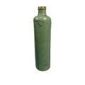 Pottery stoneware liquor bottle Teal Turquiose Vintage James Beam stamped Barware Vase Kitchenware Farmhouse Folk Art Primitive Collectible