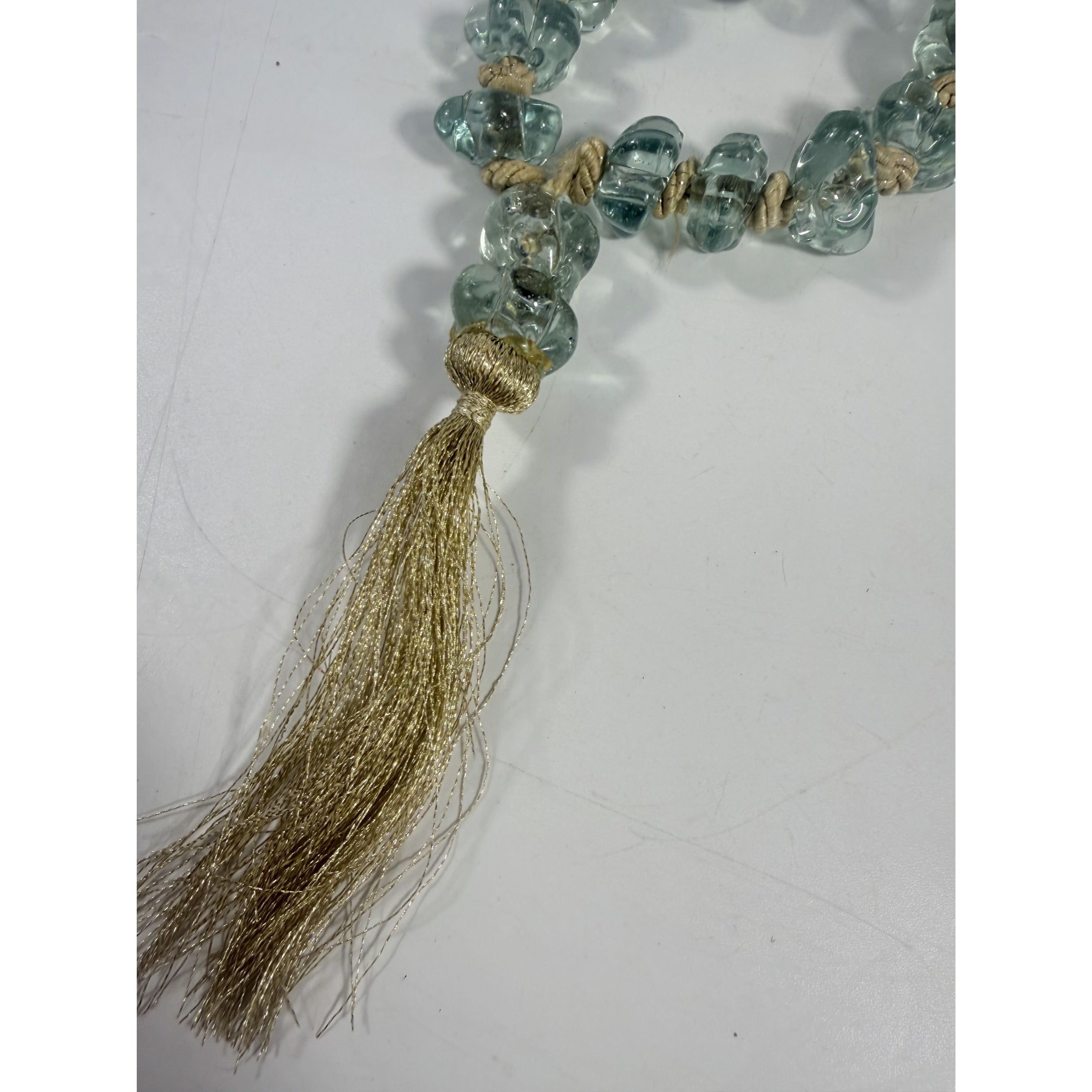 Handblown Prayer Necklace Large 33 Beads Blue Glass Tasbih Hanging Decor Mesbha 370 grams Islamic Rosary Religious Jewelry  Mala Meditation