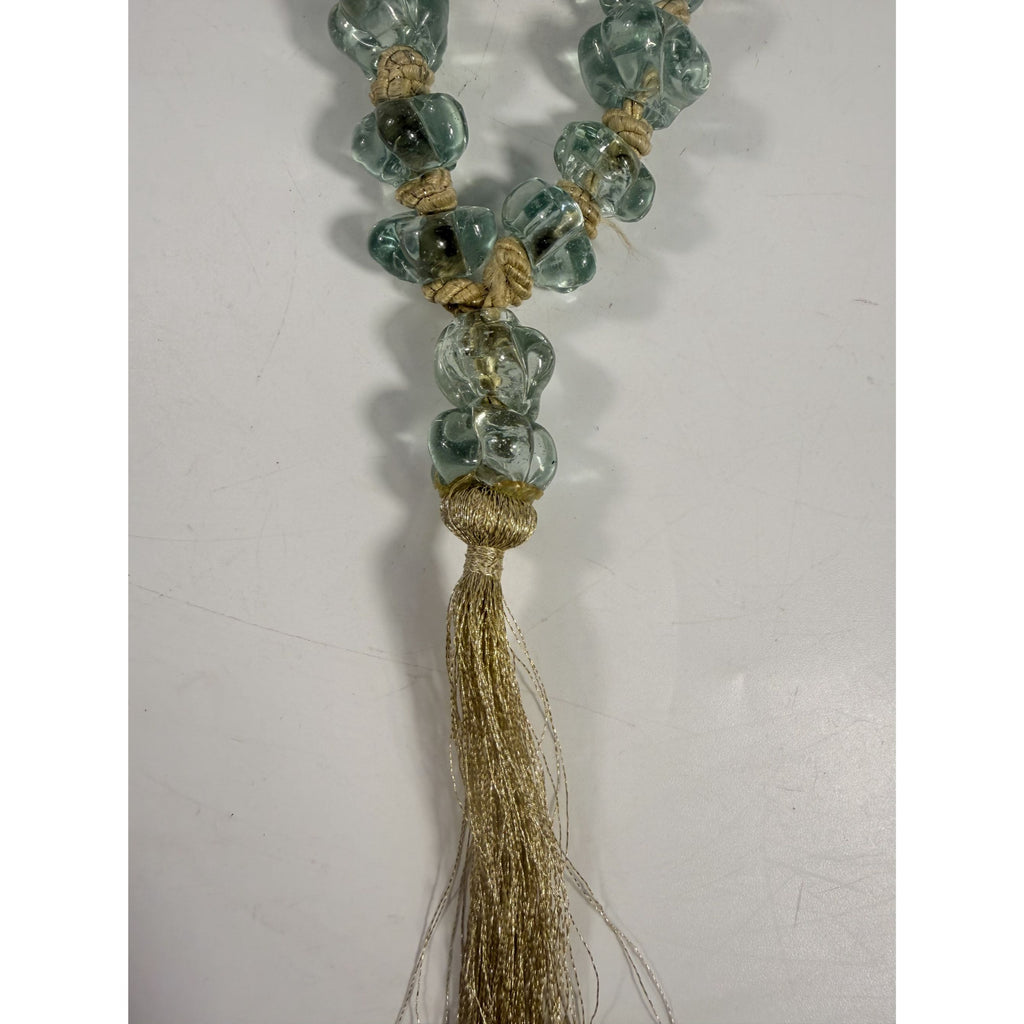 Handblown Prayer Necklace Large 33 Beads Blue Glass Tasbih Hanging Decor Mesbha 370 grams Islamic Rosary Religious Jewelry  Mala Meditation