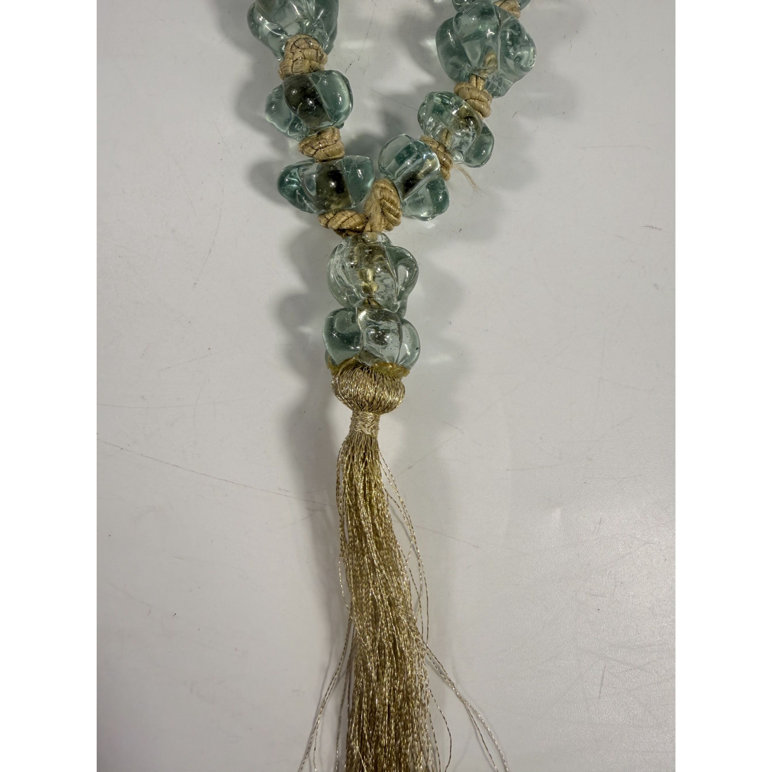 Handblown Prayer Necklace Large 33 Beads Blue Glass Tasbih Hanging Decor Mesbha 370 grams Islamic Rosary Religious Jewelry  Mala Meditation