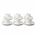 Demitasse coffee cups mugs saucers Set 6 Espresso Turkish Coffee Bone China White Replacement China Hostess Serving Vintage Fluted Half