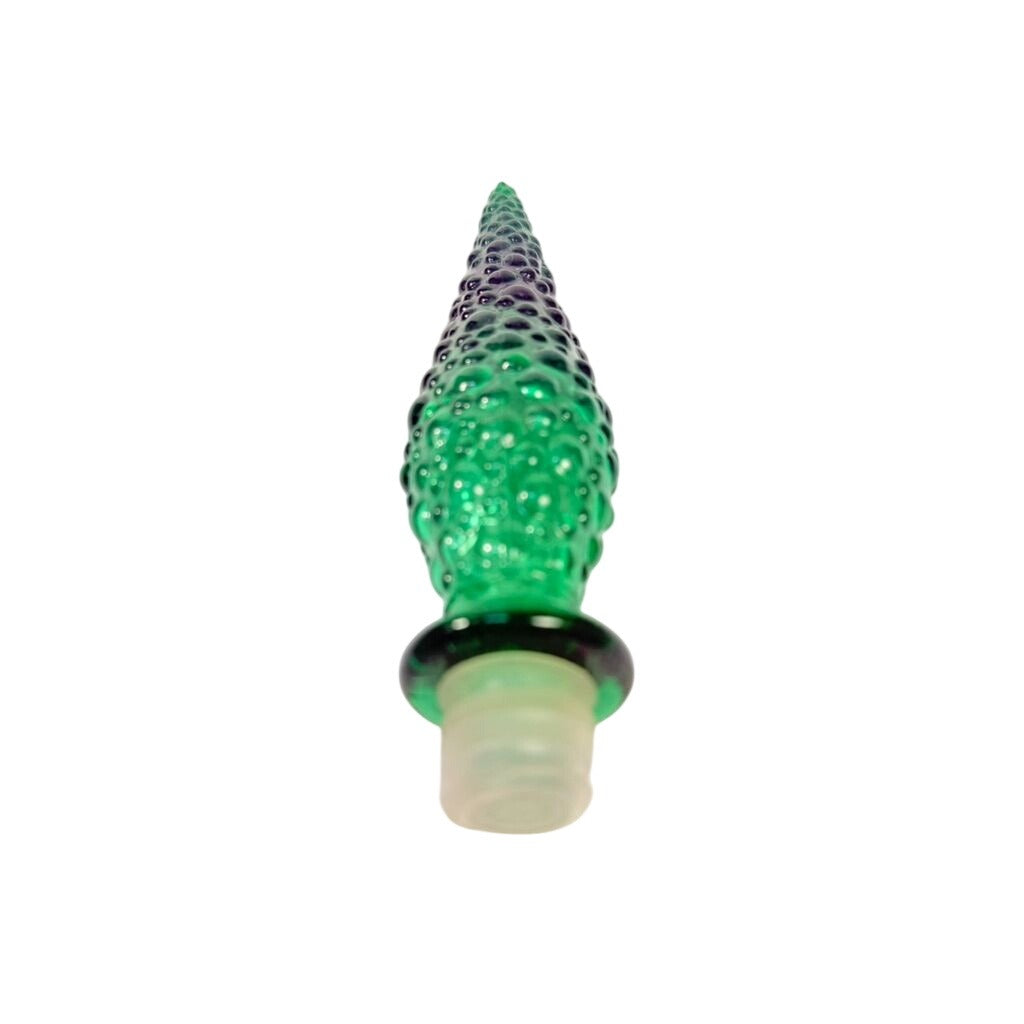 Bottle Stopper Empoli Vintage Emerald Hobnail Green Glass Genie  MCM Italy  8” Replacement  Mid Century Glassware