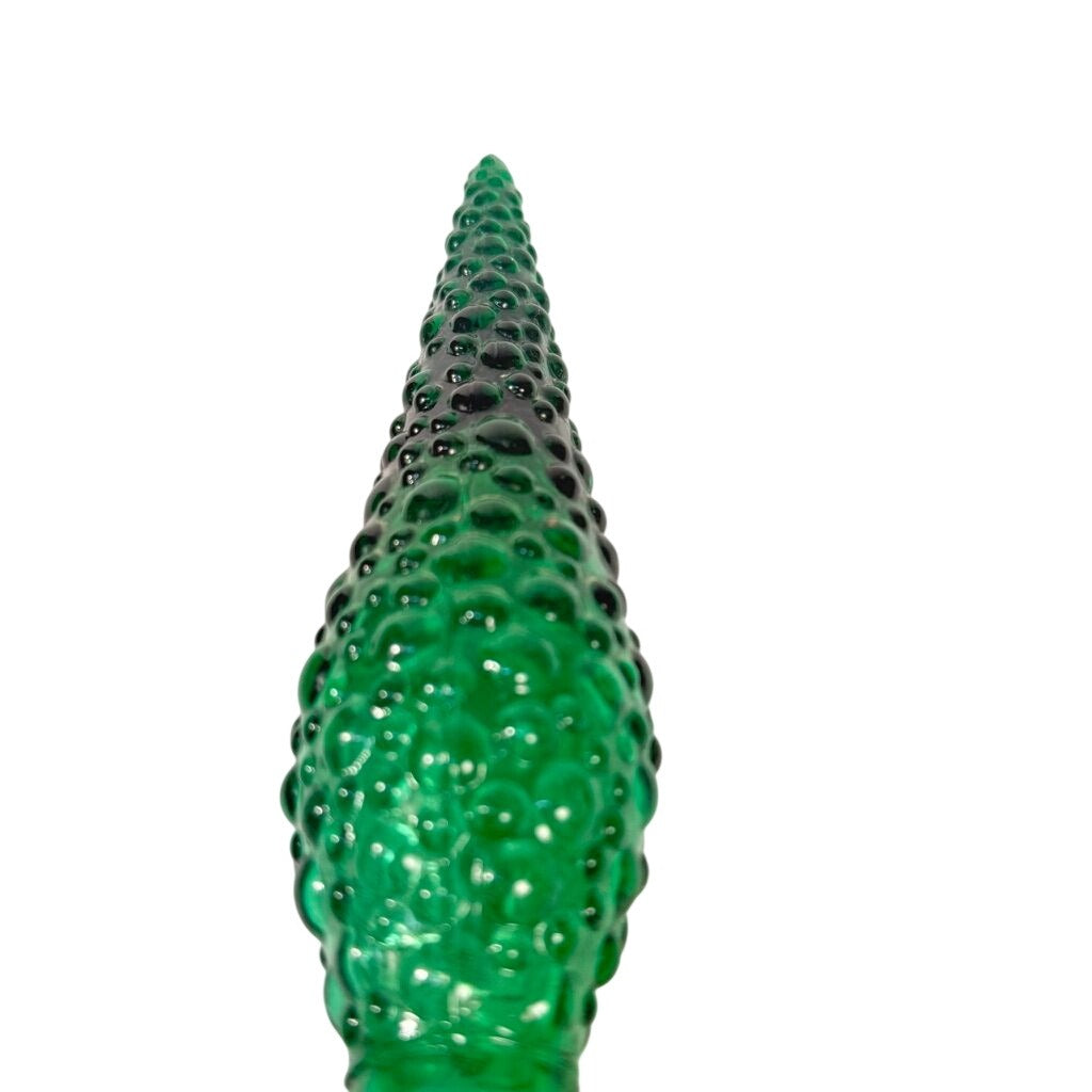 Bottle Stopper Empoli Vintage Emerald Hobnail Green Glass Genie  MCM Italy  8” Replacement  Mid Century Glassware