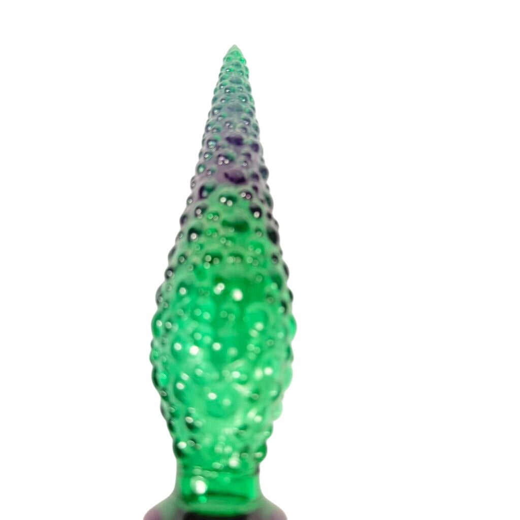Bottle Stopper Empoli Vintage Emerald Hobnail Green Glass Genie  MCM Italy  8” Replacement  Mid Century Glassware