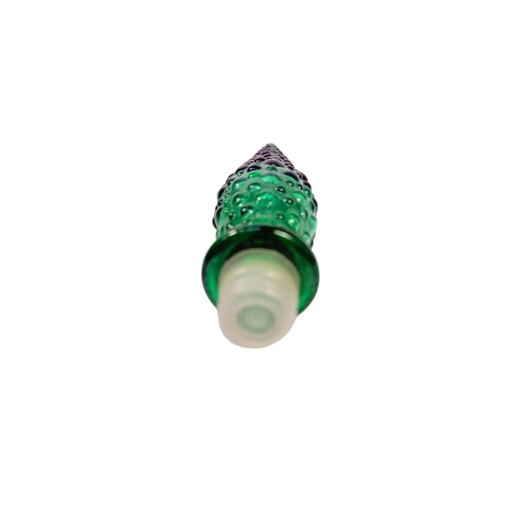 Bottle Stopper Empoli Vintage Emerald Hobnail Green Glass Genie  MCM Italy  8” Replacement  Mid Century Glassware