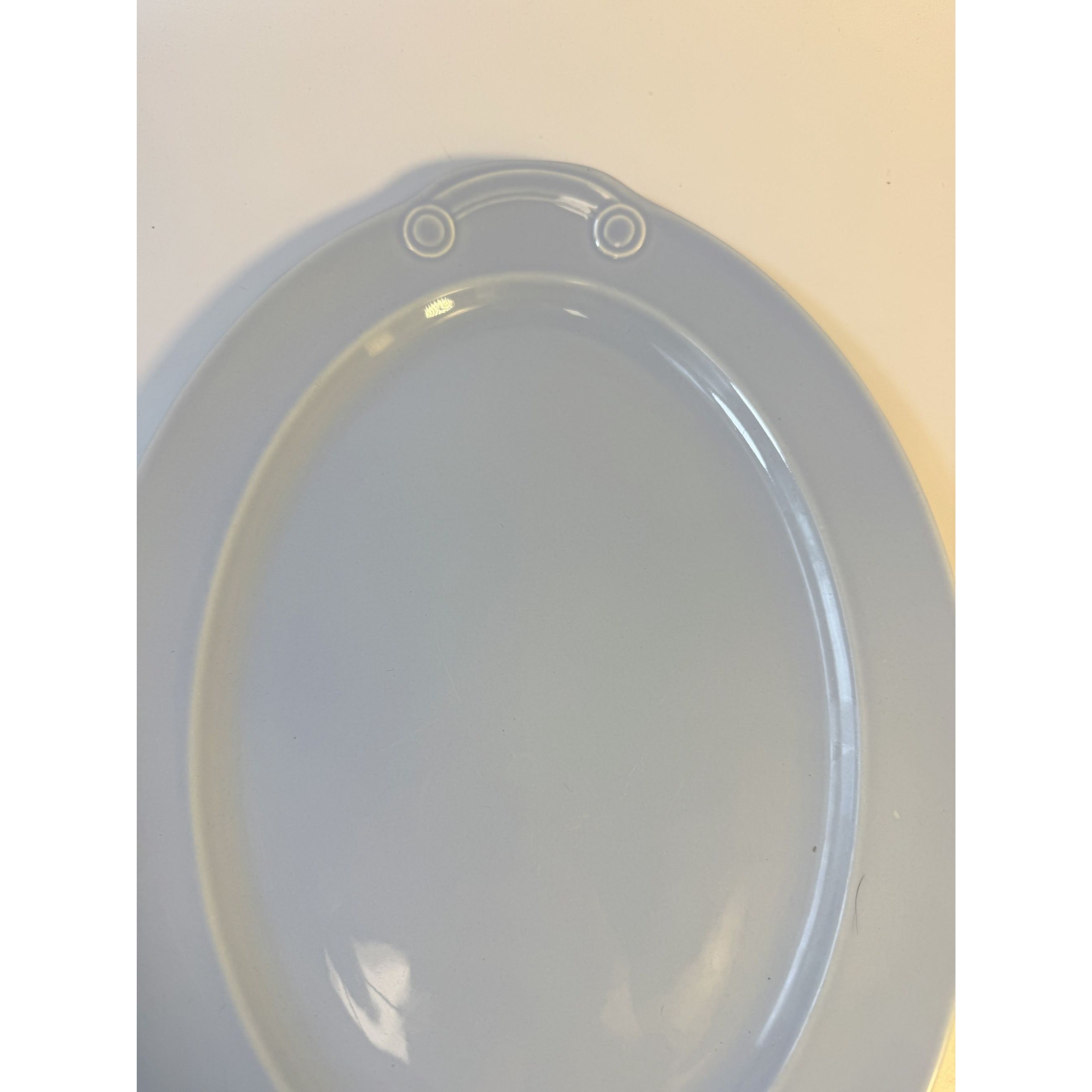 Oval Platters Set 3 Taylor Smith and Taylor Lu Ray Pastels Tab Handled Pink Blue Yellow Spring Mid Century Replacement Serving China Hostess