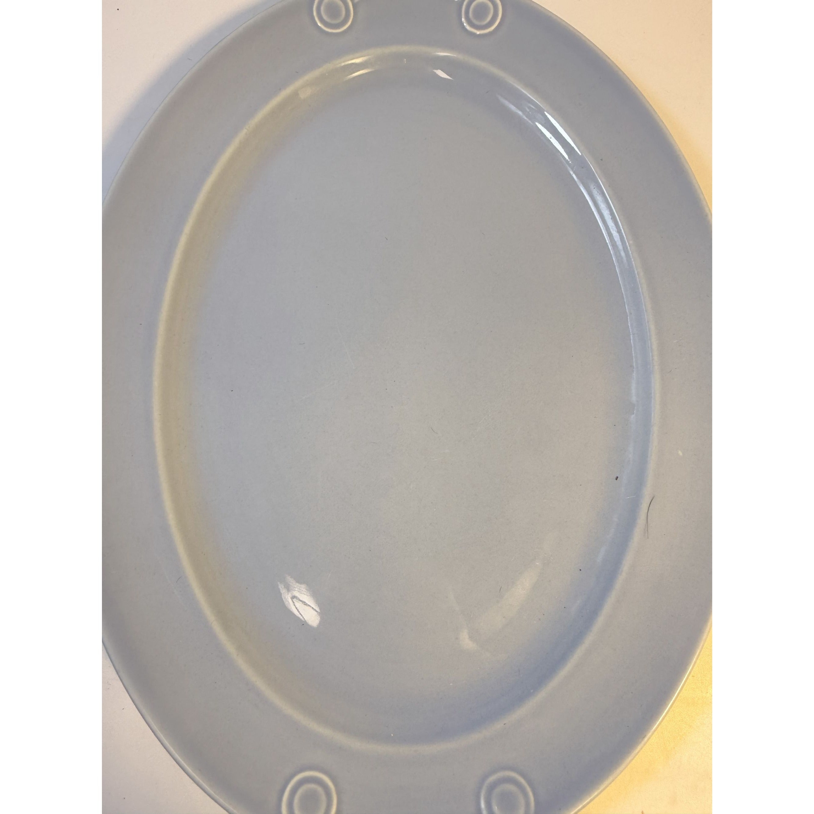 Oval Platters Set 3 Taylor Smith and Taylor Lu Ray Pastels Tab Handled Pink Blue Yellow Spring Mid Century Replacement Serving China Hostess