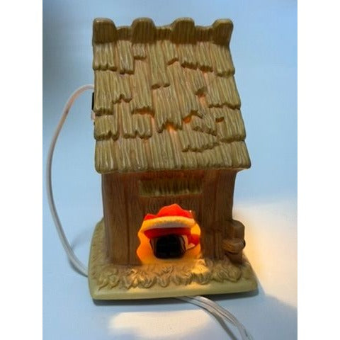 Christmas Nativity The Kneeling Santa Light Up Ceramic Manger ROMAN Inc Santa Kneeling in Prayer with Baby Jesus Holdiay Decor Night Light