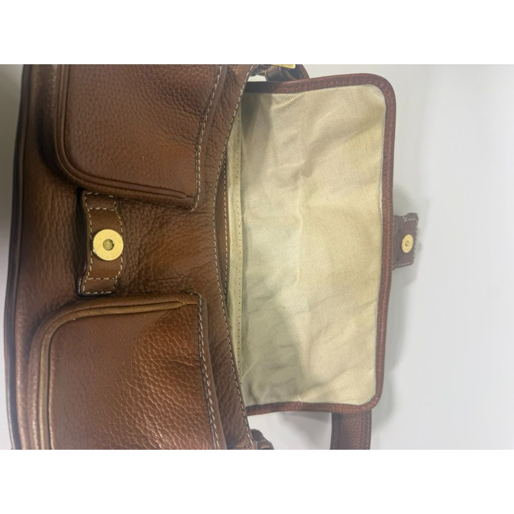 Baguette Purse Y2K MICHAEL KORS Vintage Satchel Handbag Camel Tan Leather Buckle Pockets Mulberry Style Bag Gold Hardware