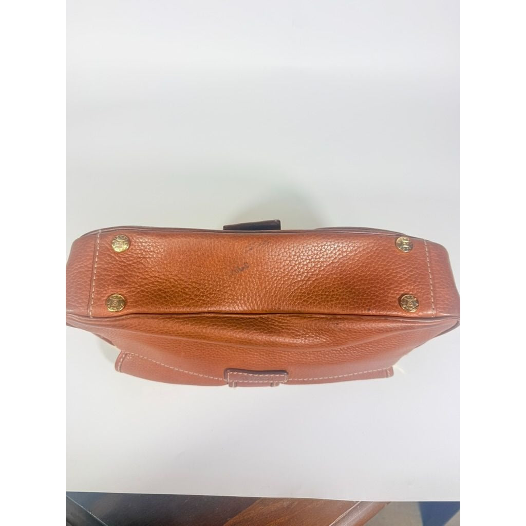 Baguette Purse Y2K MICHAEL KORS Vintage Satchel Handbag Camel Tan Leather Buckle Pockets Mulberry Style Bag Gold Hardware
