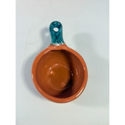 Chili Pot Soup Tureen Terra Cotta Pottery Hand Blue Glazed 6 handle Bowls Unique Southwestern Boho Coowkare Bakeware Vintage Serving Sets