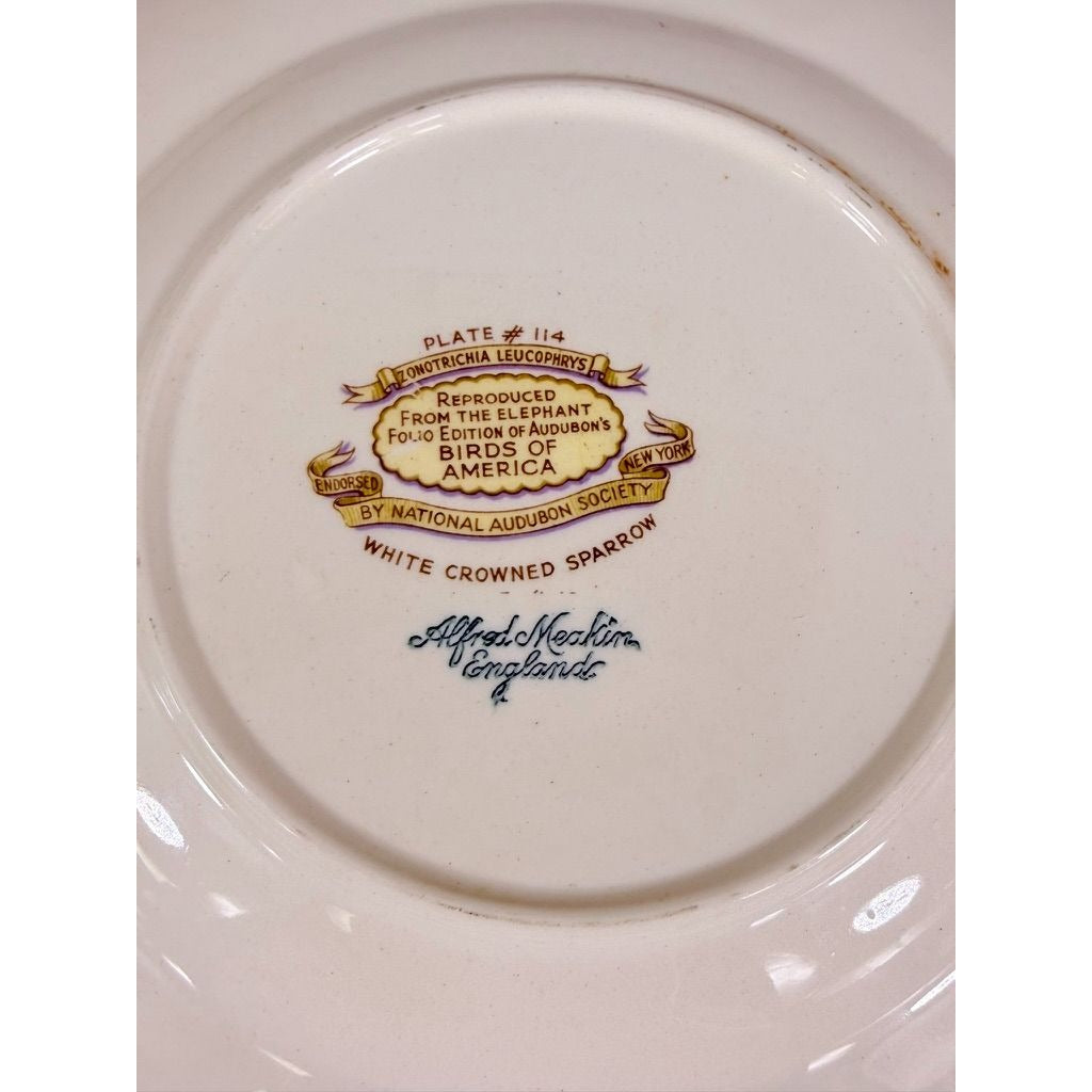 Luncheon Plates Audubon Birds Of America Alfred Meakin English  Set Of 3 Gallery Wall Plate Vintage Replacement China Cedar Sparrow Dove