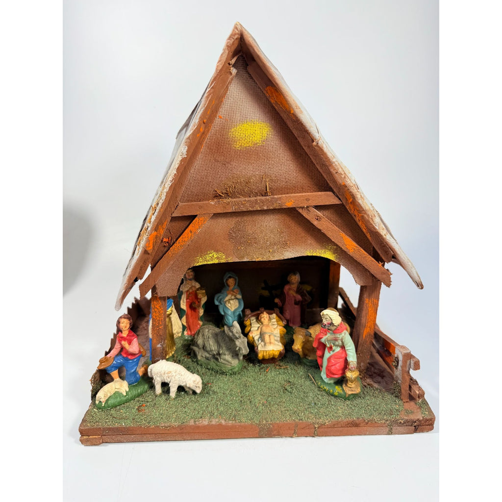 Italian Nativity Set Creche Fontanini  Mid Century Handcrafted Nativity Italy Old World Charm Vintage Christmas Religious Holiday Seasonal