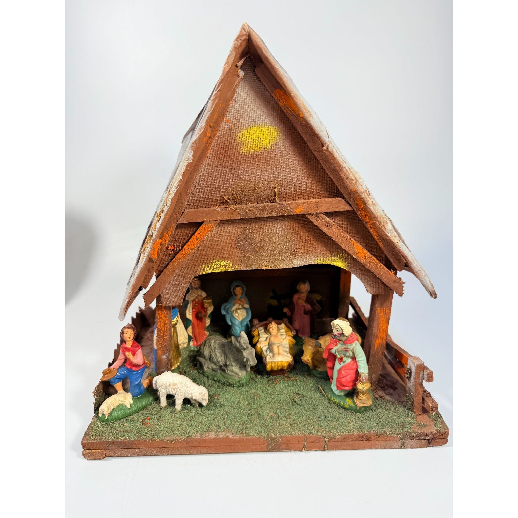 Italian Nativity Set Creche Fontanini  Mid Century Handcrafted Nativity Italy Old World Charm Vintage Christmas Religious Holiday Seasonal