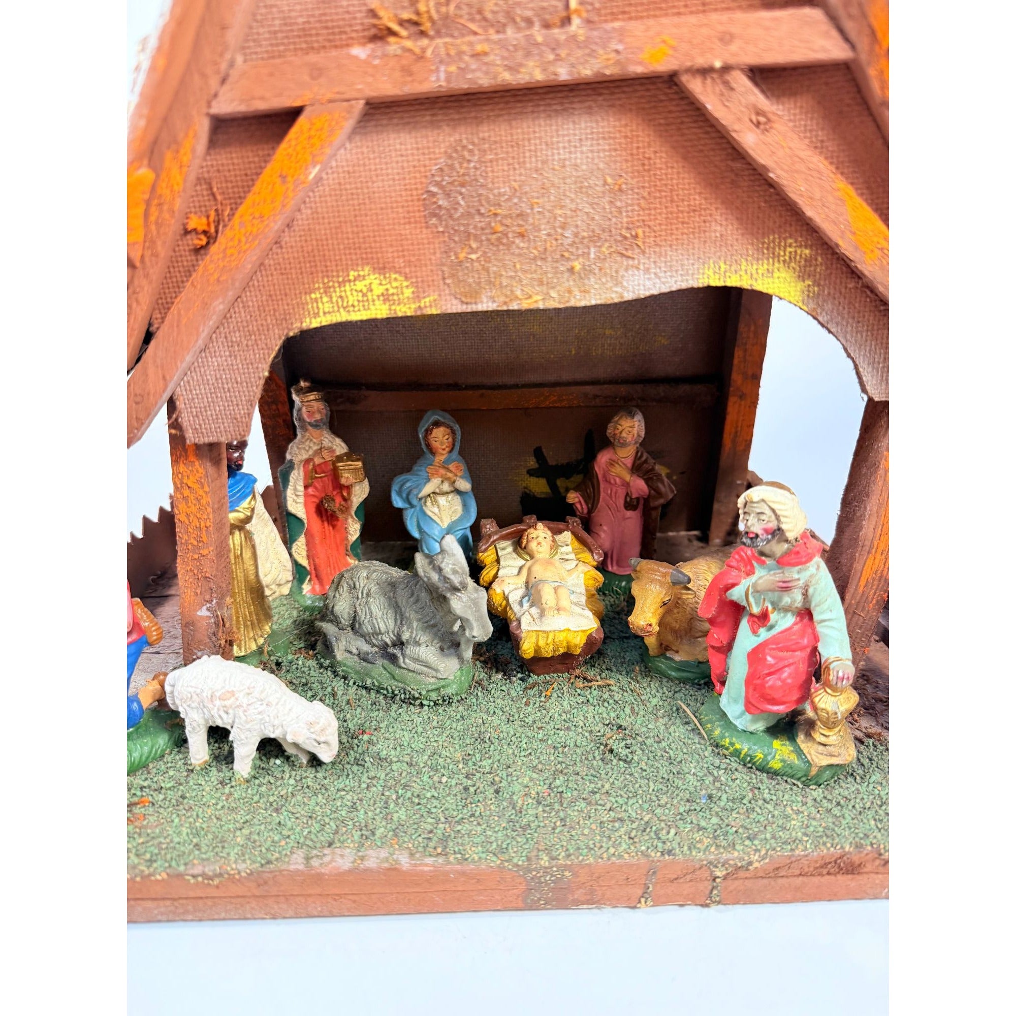 Italian Nativity Set Creche Fontanini  Mid Century Handcrafted Nativity Italy Old World Charm Vintage Christmas Religious Holiday Seasonal