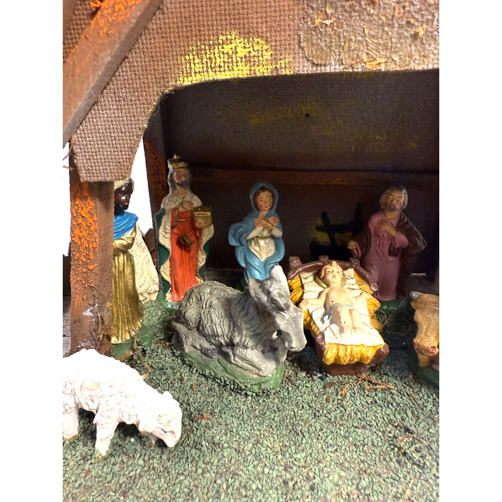 Italian Nativity Set Creche Fontanini  Mid Century Handcrafted Nativity Italy Old World Charm Vintage Christmas Religious Holiday Seasonal