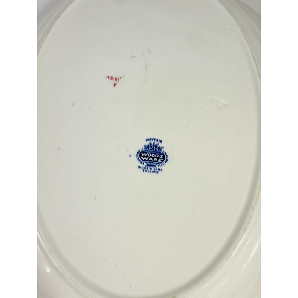 Transferware Serving Platter Oval Woods Ware Wood & Son England Pheasant 18.5" English Replacement China Antique Vintage Collectible