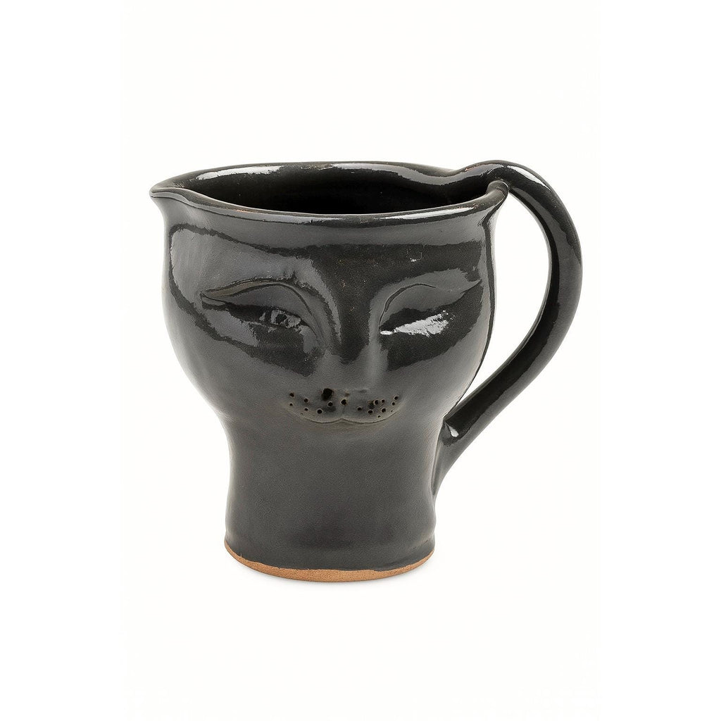 Pottery Cat Creamer Pitcher Mug Handled Kitten Studio Potter Unique Kitchenware Decorative Accents