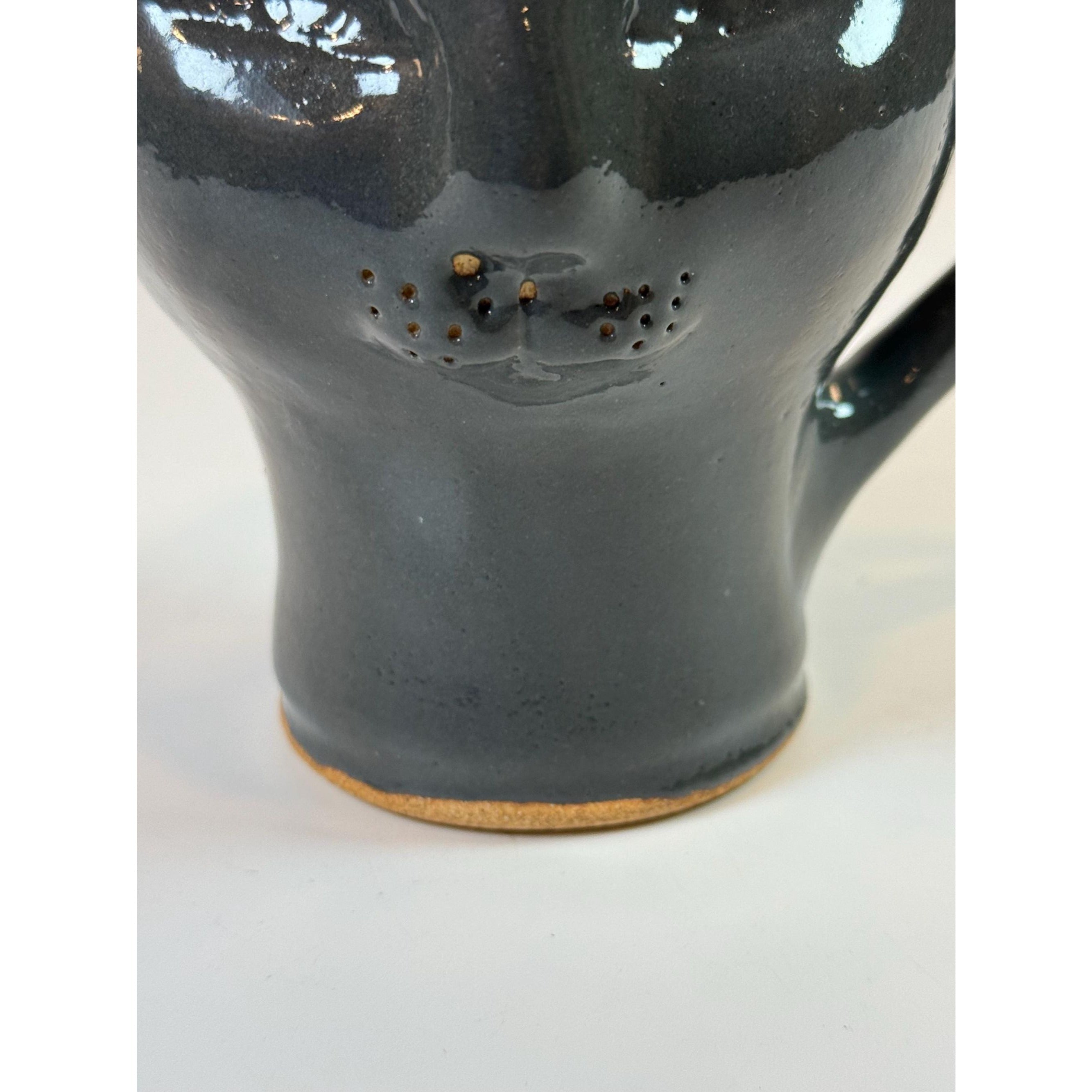 Pottery Cat Creamer Pitcher Mug Handled Kitten Studio Potter Unique Kitchenware Decorative Accents