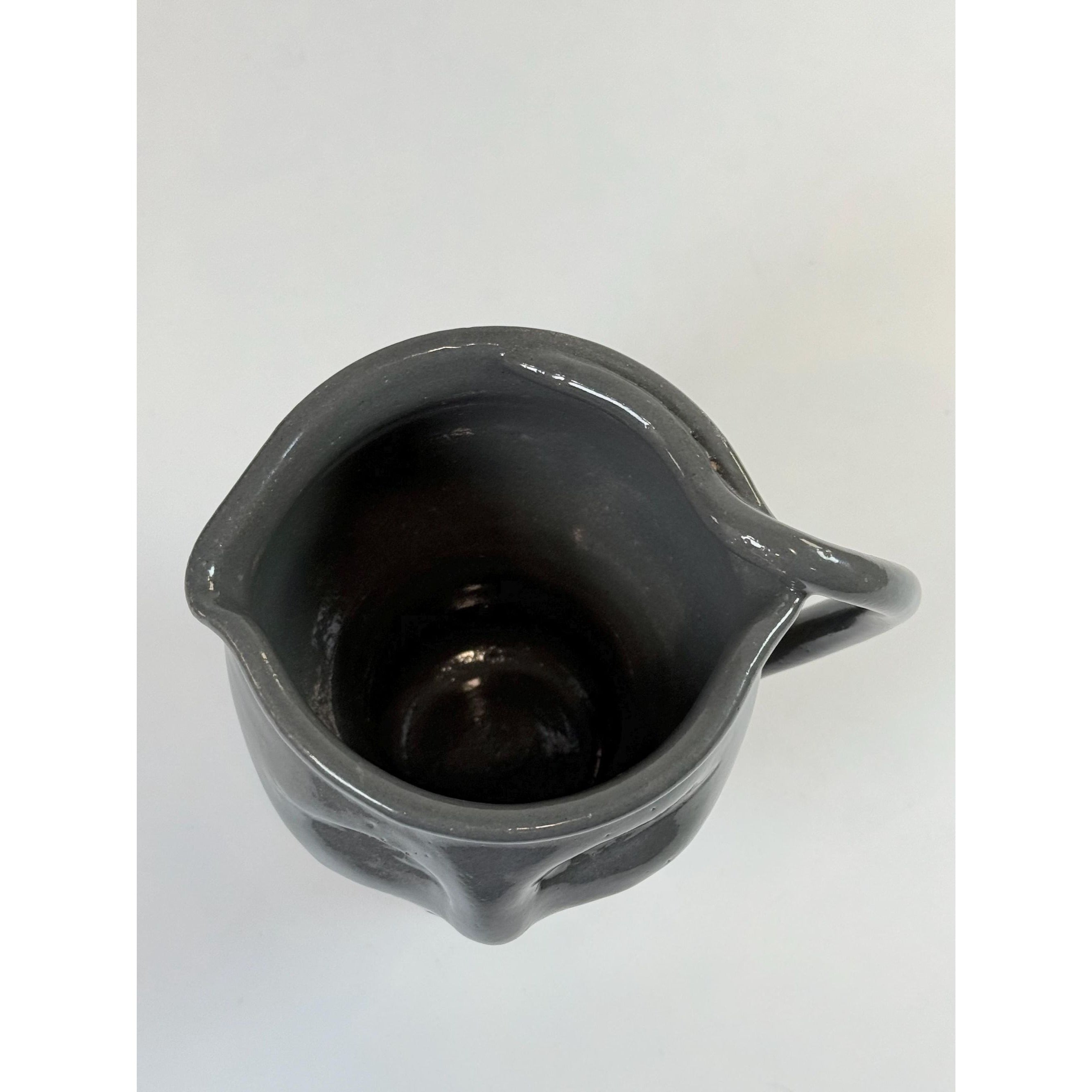 Pottery Cat Creamer Pitcher Mug Handled Kitten Studio Potter Unique Kitchenware Decorative Accents