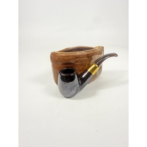 Ceramic Planter Vase Cigar Pipe  and Tobaco Pouch Rubens Original Made in Japan Vintage Office Home Decor Decorative Accents