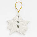 Christmas Tree Ornament Caroling Angels Star Haviland Limoges Signed France 1988 Artisit SIgned Vintage Poreceain Holiday Seasonal White