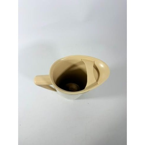 Raffiaware Pitcher Thermo-temp | Vintage Mid Century MCM Kitchy Pitcher Beige Plastic Raffia Weave Drinkware Party Barware Kitchen Serveware