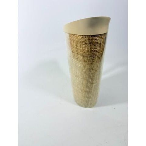 Raffiaware Pitcher Thermo-temp | Vintage Mid Century MCM Kitchy Pitcher Beige Plastic Raffia Weave Drinkware Party Barware Kitchen Serveware