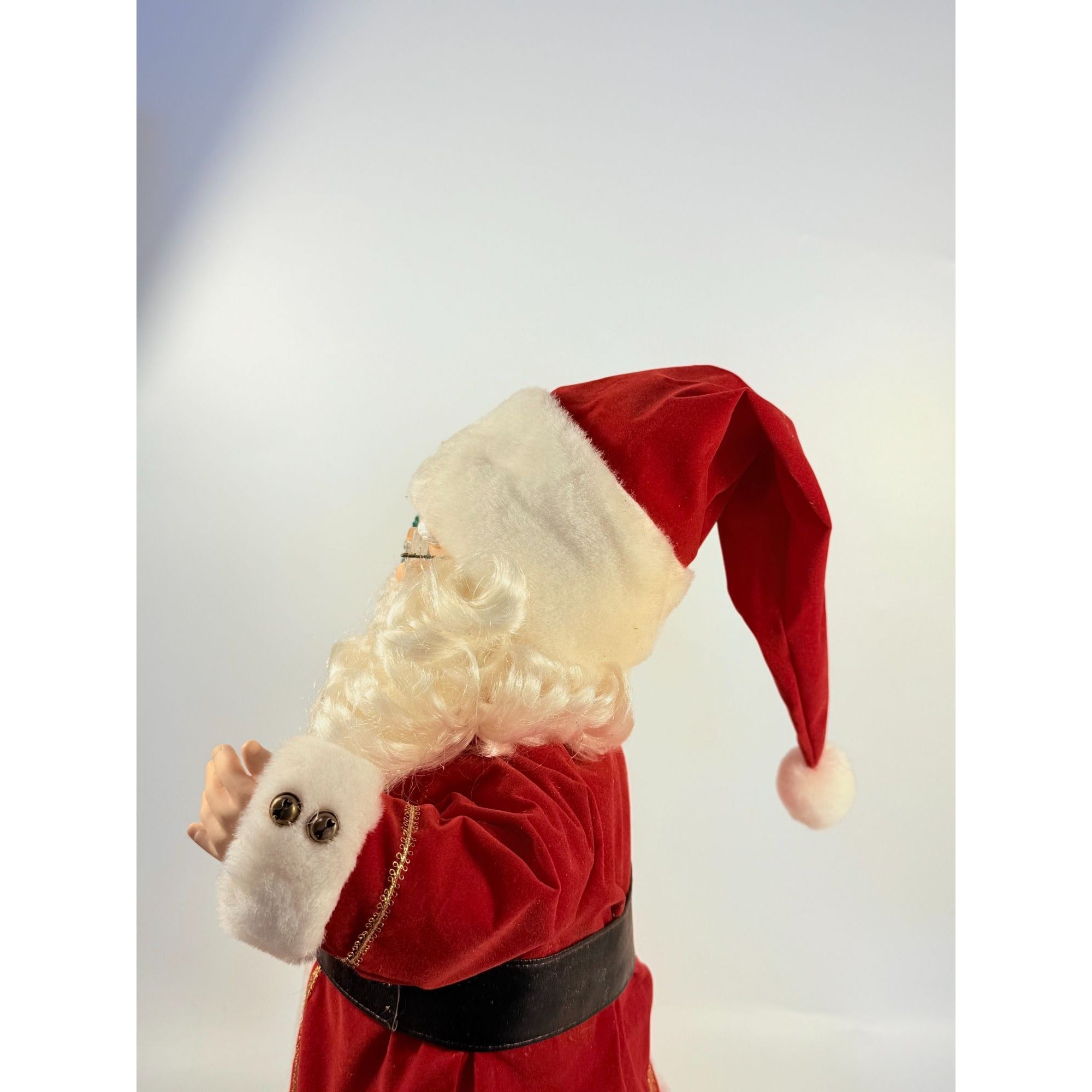 Animated Santa Claus | Teclo Motionette Glitter Tree Red Velvet Suit Electric Plug-In Holiday Decoration Vintage Christmas Decor Nostaligia