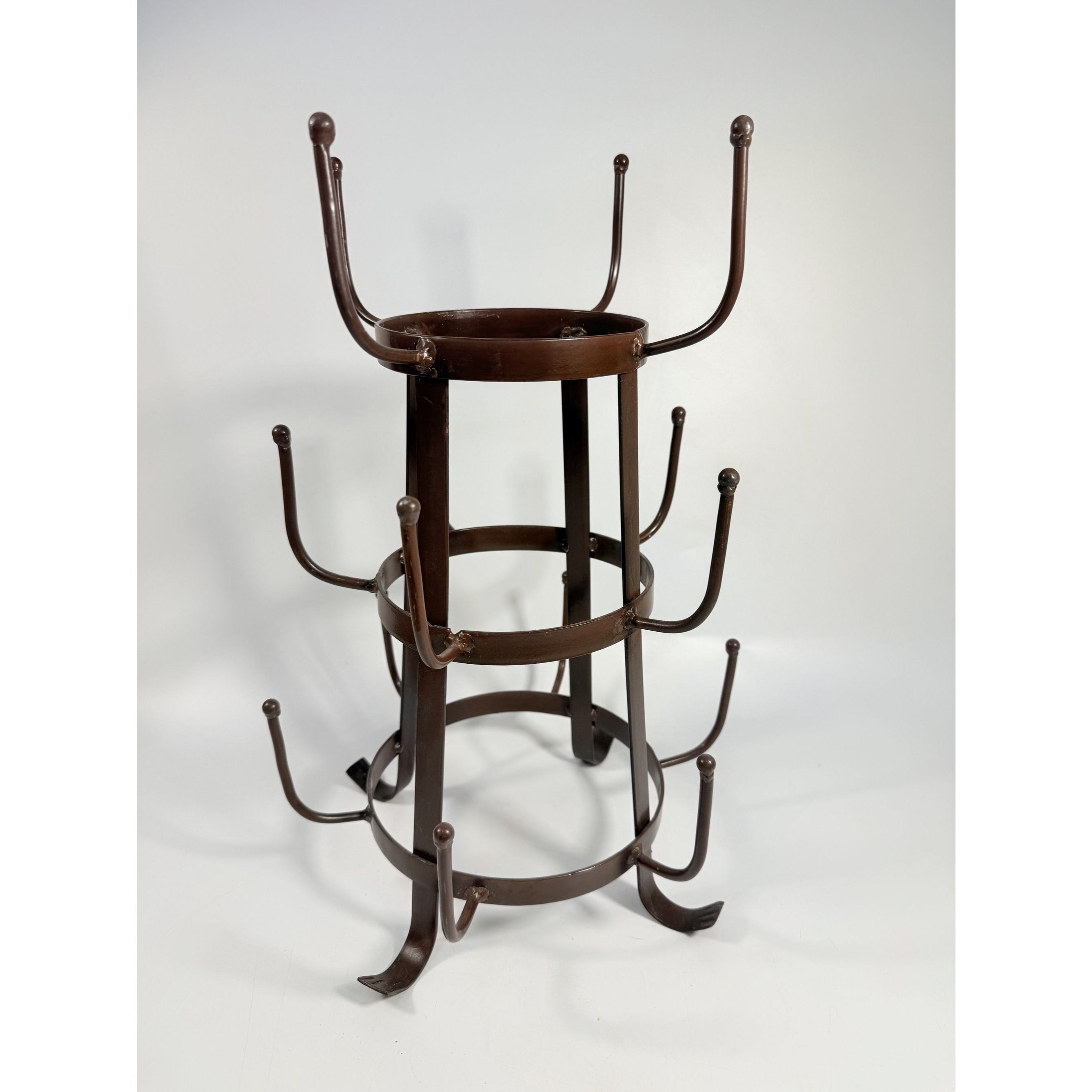 Metal Bottle Drying Dryer Rack French Style 15 Arms Brown Coffee Mug Holder Vintage Forged Kitchen Home Decor Decorative Accents